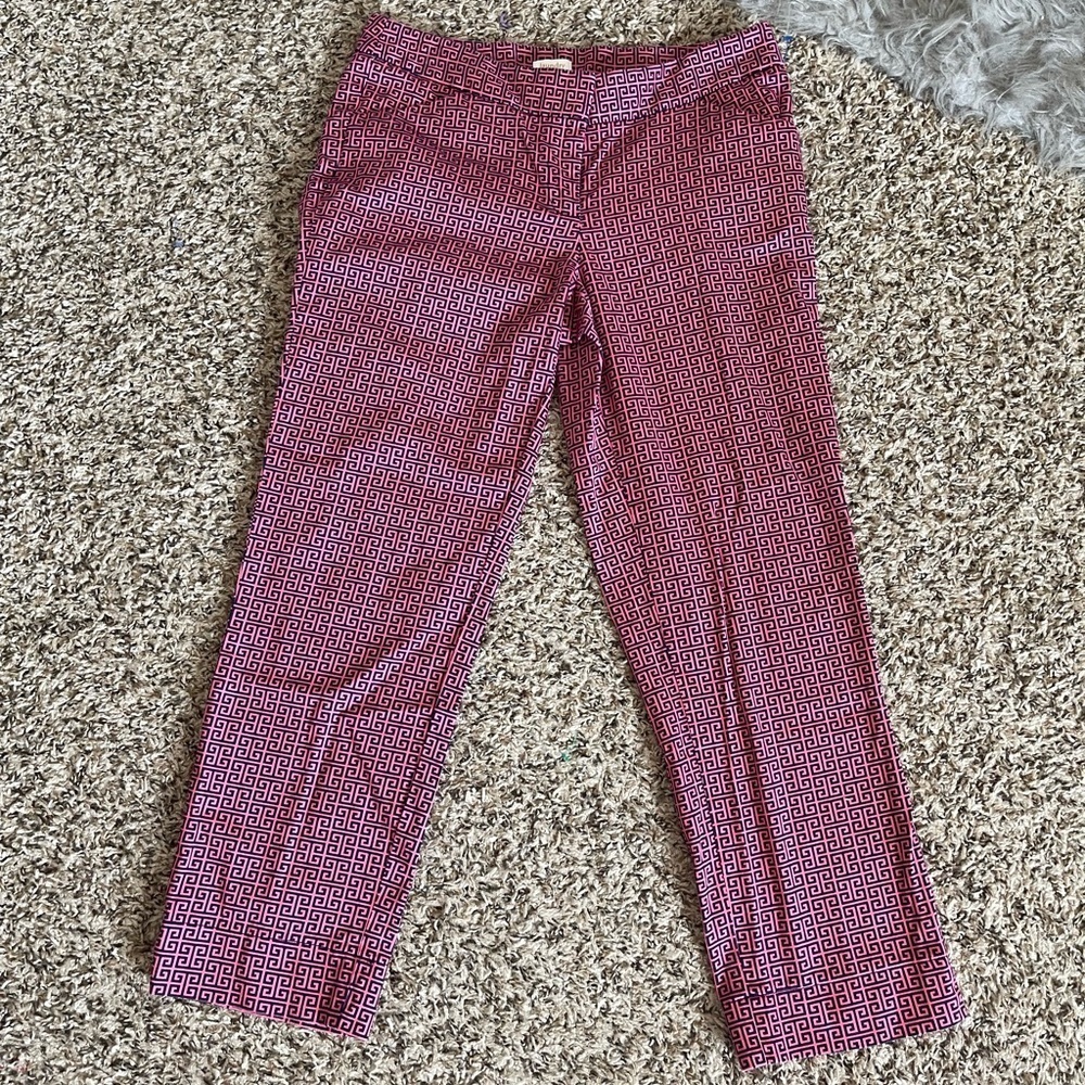 Laundry By Shelli Segal Pink & Navy Print Pants